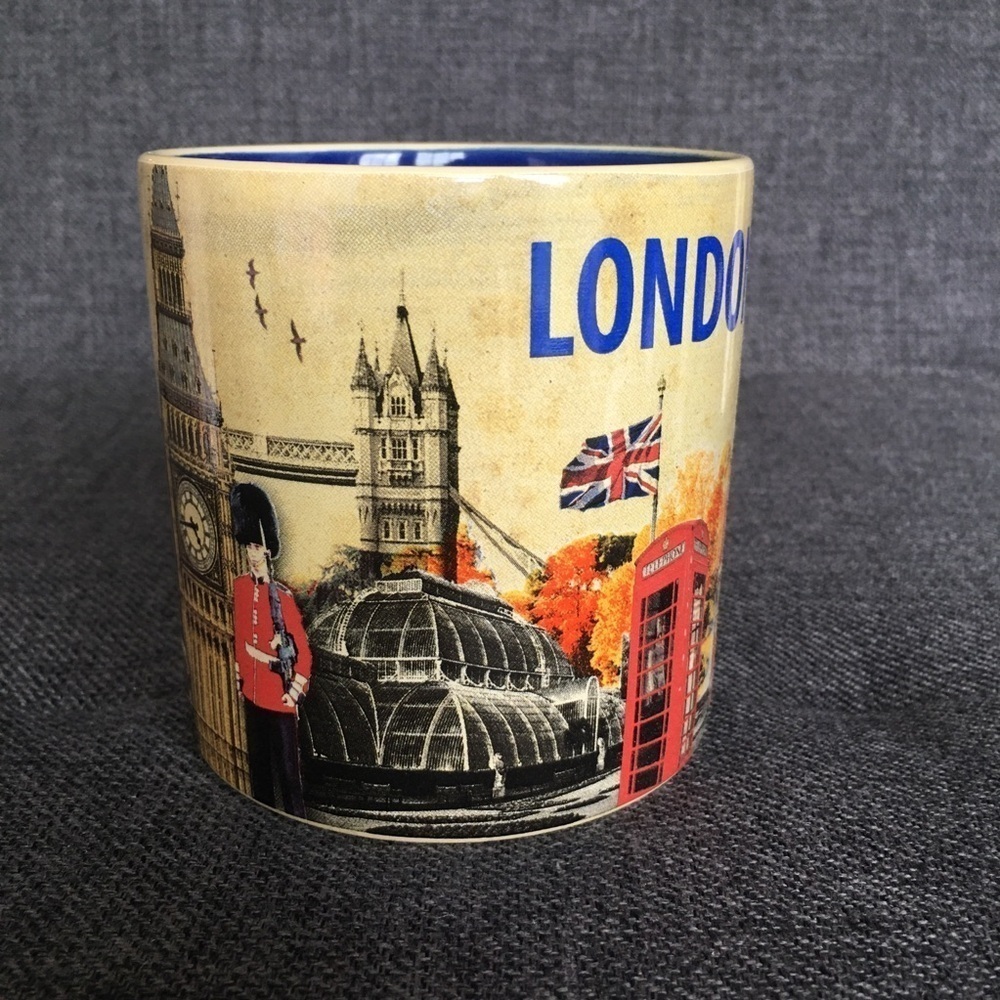 LONDON Travel Sights Coffee, Tea Mug, Yellow, Blue, 15 oz - Picture 4 of 14